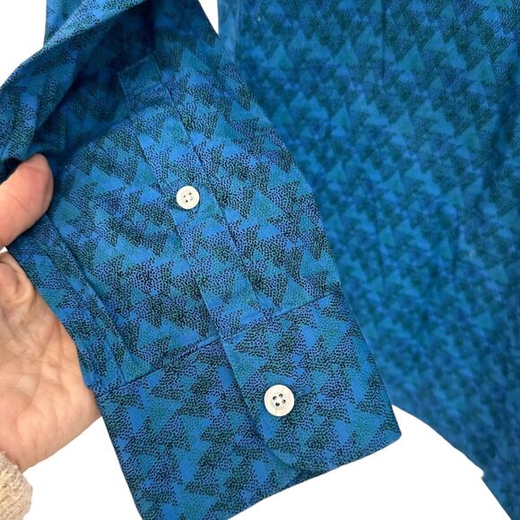 Penguin Button Up Shirt Classic Fit Size Small Cotton Preppy Academia Geometric - Picture 6 of 10